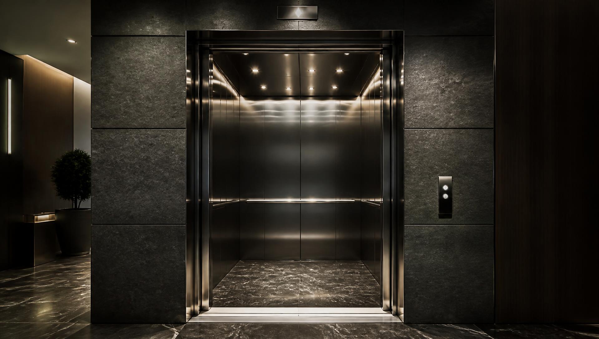 Modern stainless steel elevator interior by Sneha Tools and Engineering Works